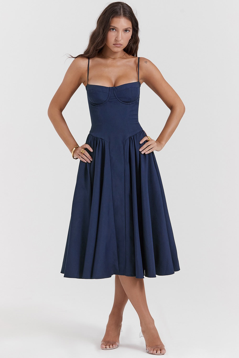 Felicity | Taillengestaltendes Sommerkleid Navy blue | FormaLuxe