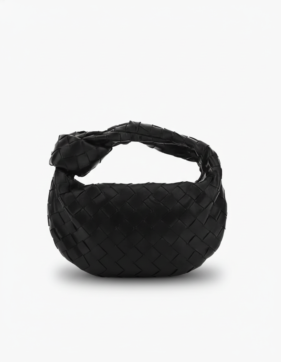 Alina | Woven Mini Shoulder Bag Black | FormaLuxe