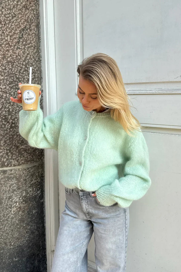 Briella | Casual Knitted Cardigan Mint | FormaLuxe