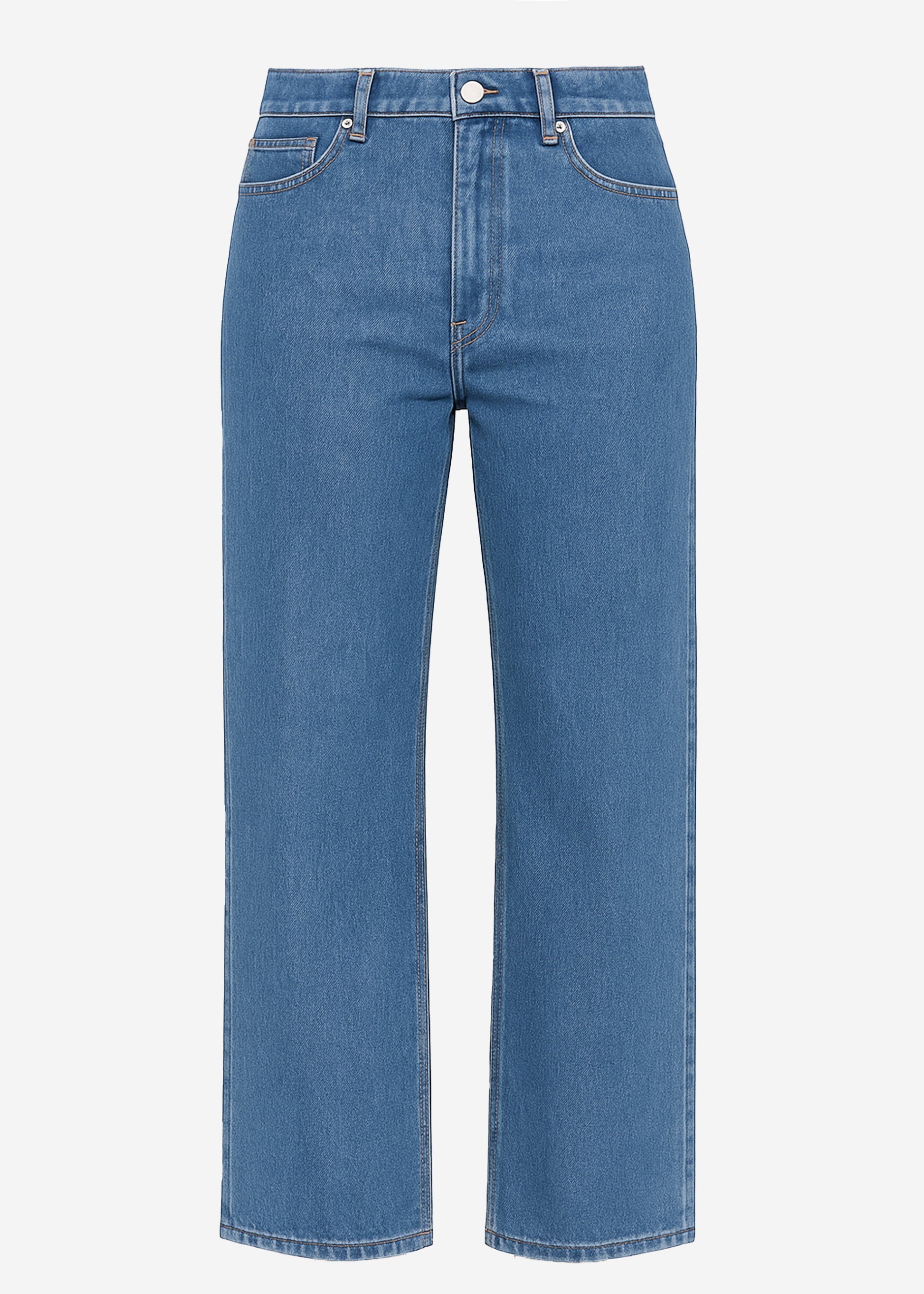 Highwaist Jeans mit diagonalem Reißverschluss - blau – Bekleidung > Jeans | FormaLuxe
