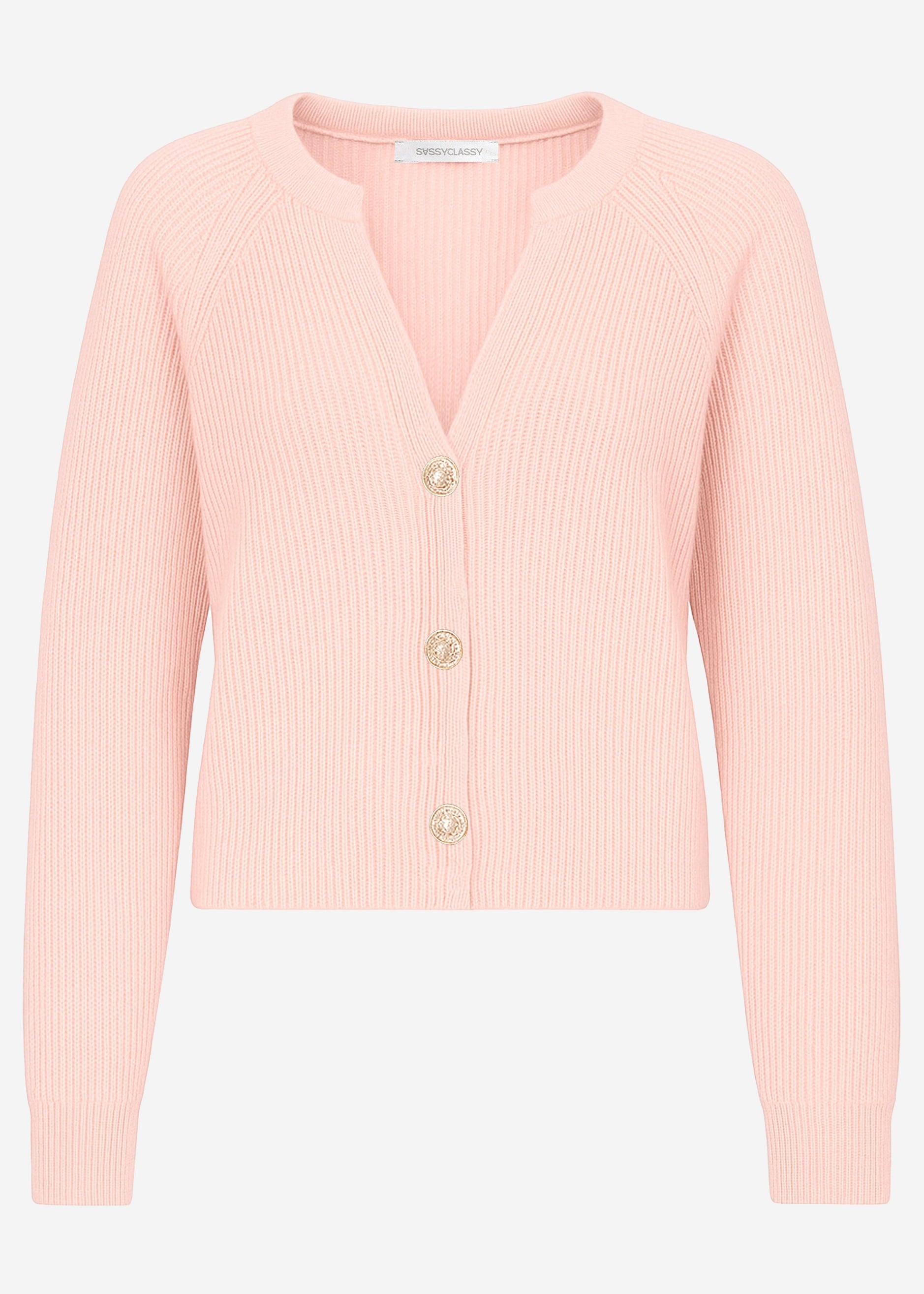 Cardigan mit V-Ausschnitt - altrosa – Bekleidung > Cardigans | FormaLuxe
