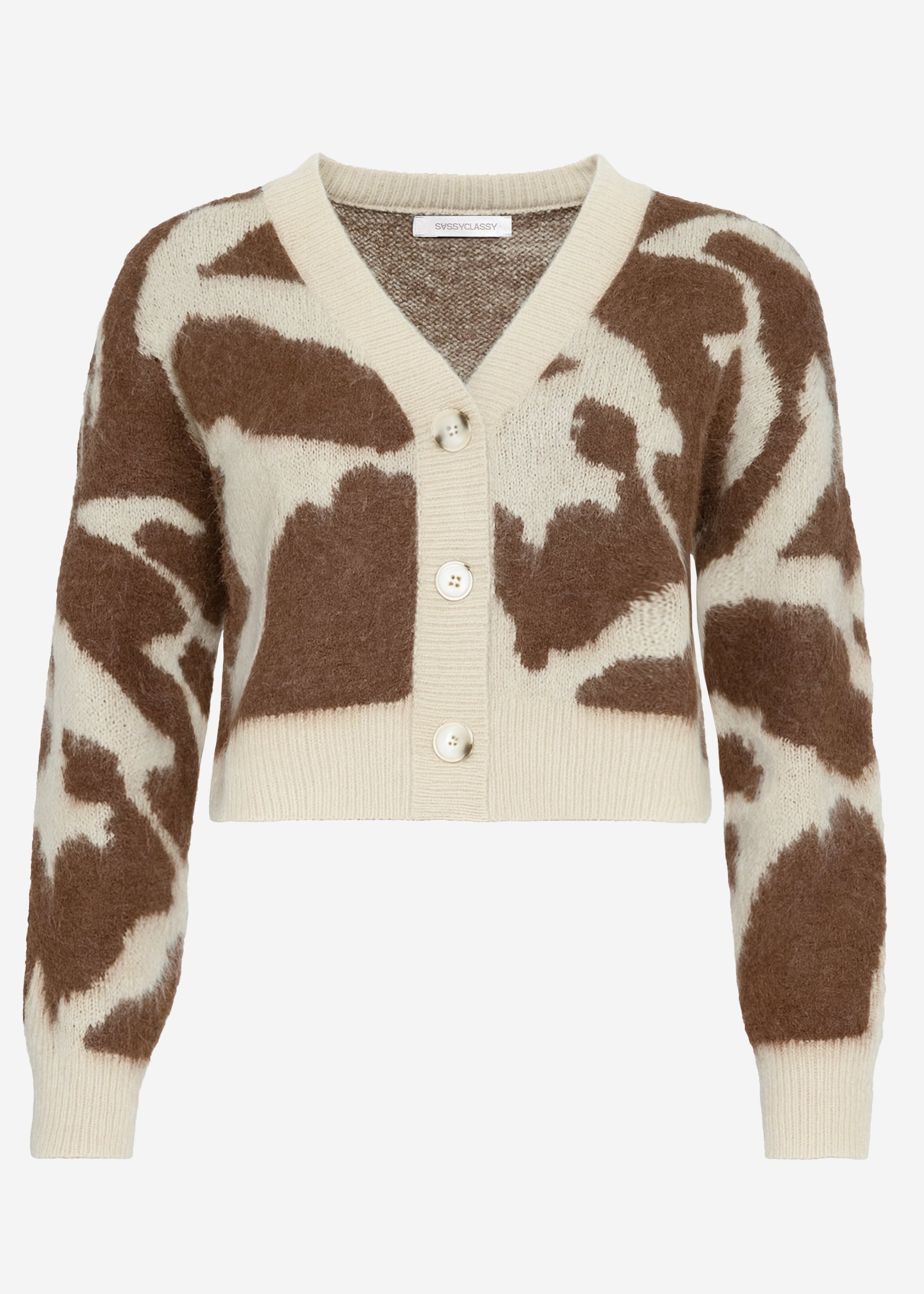 Cardigan mit Animal-Print - braun – Bekleidung > Cardigans | FormaLuxe