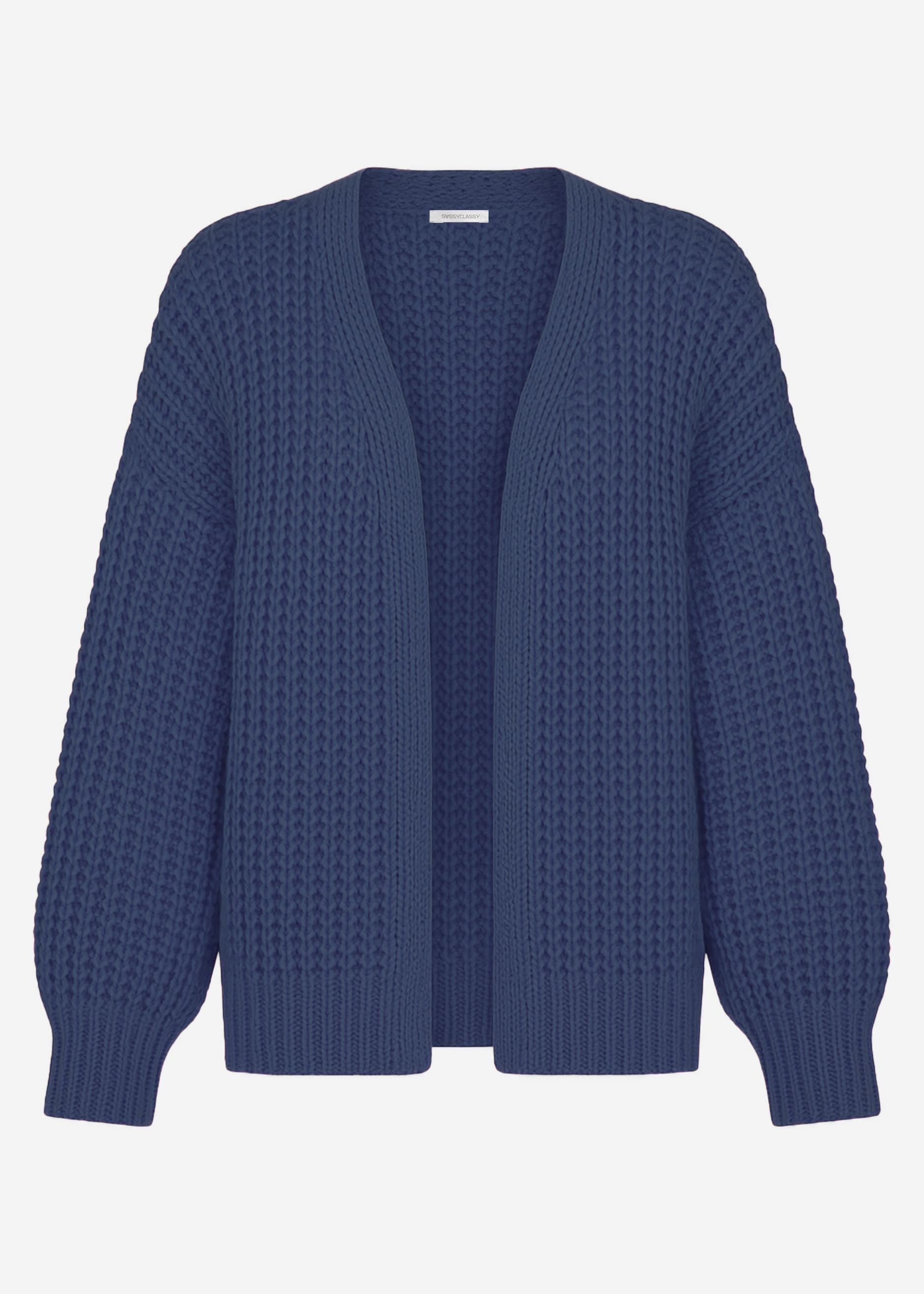 Offener Grobstrick-Cardigan - blau – Bekleidung > Pullover | FormaLuxe