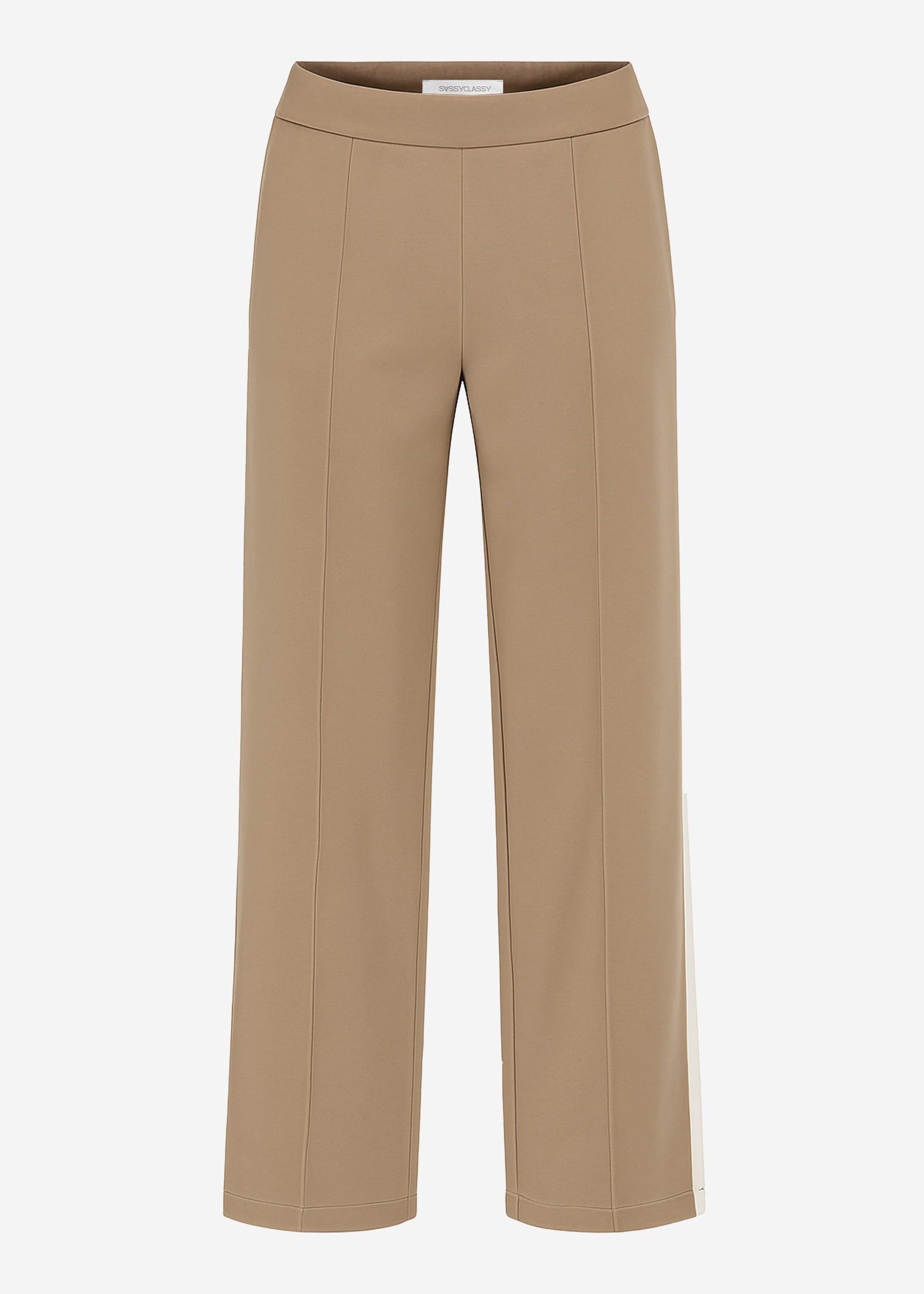Casual Hose mit weißen Seitenstreifen - taupe – Bekleidung > Hosen | FormaLuxe