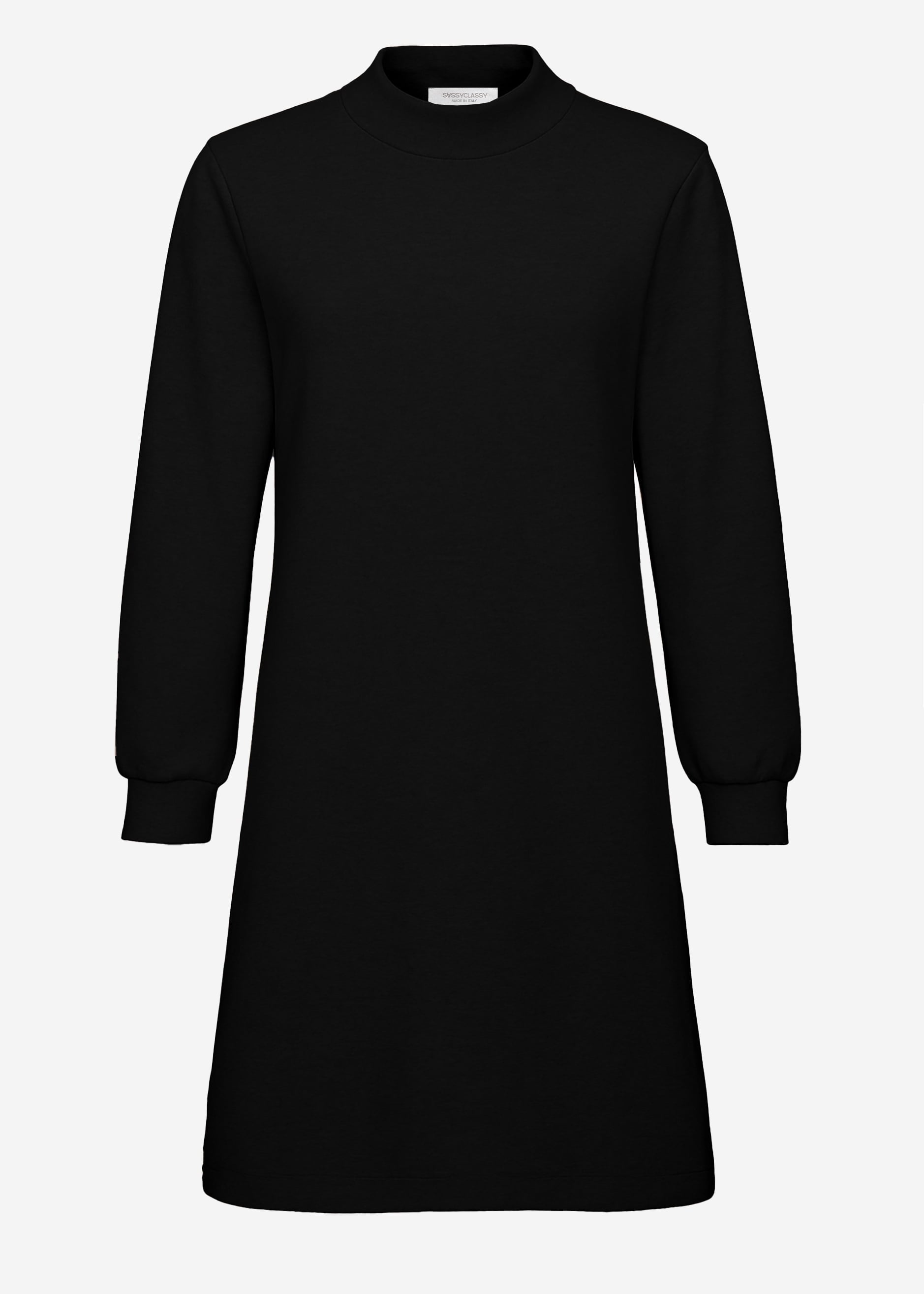 Sweatkleid mit Stehkragen - schwarz – Bekleidung > Kleider | FormaLuxe