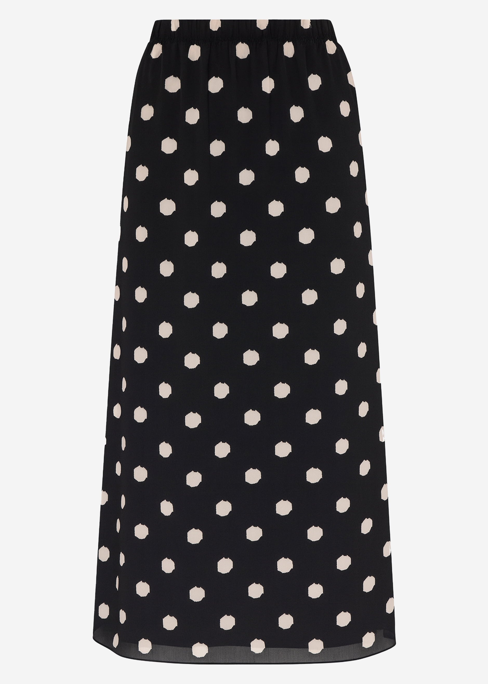 Langer Chiffon Rock mit Polka Dot-Print - schwarz – Bekleidung > Röcke | FormaLuxe