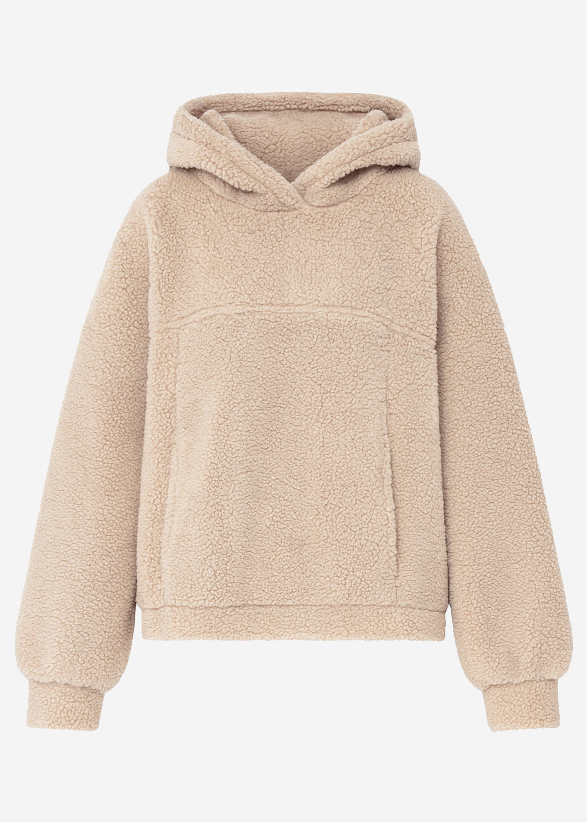 Oversize Teddy Sweatshirt mit Kapuze - beige – Bekleidung > Hoodies > Teddy | FormaLuxe