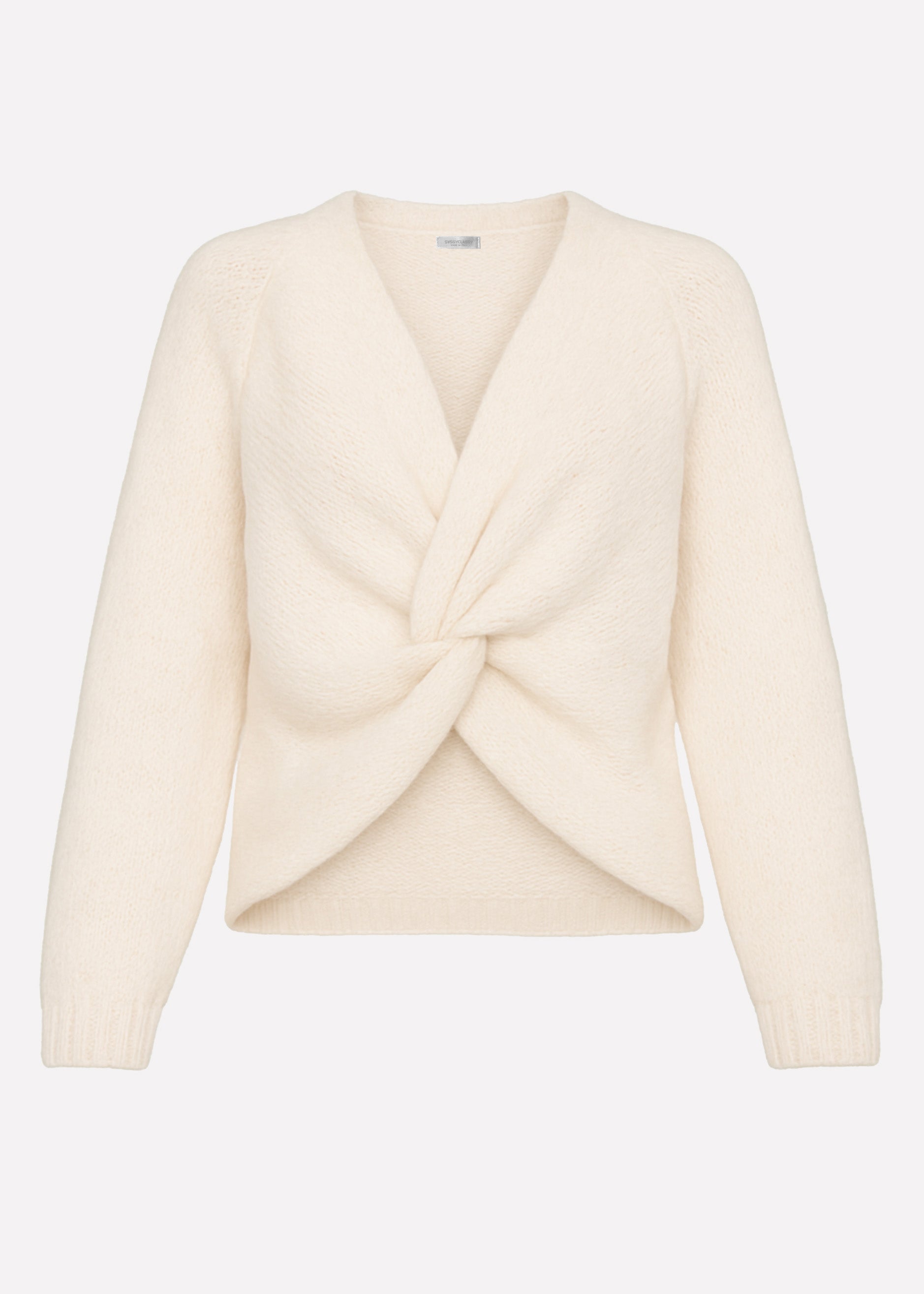Strickpullover mit Knotendetail - offwhite – Bekleidung > Pullover | FormaLuxe