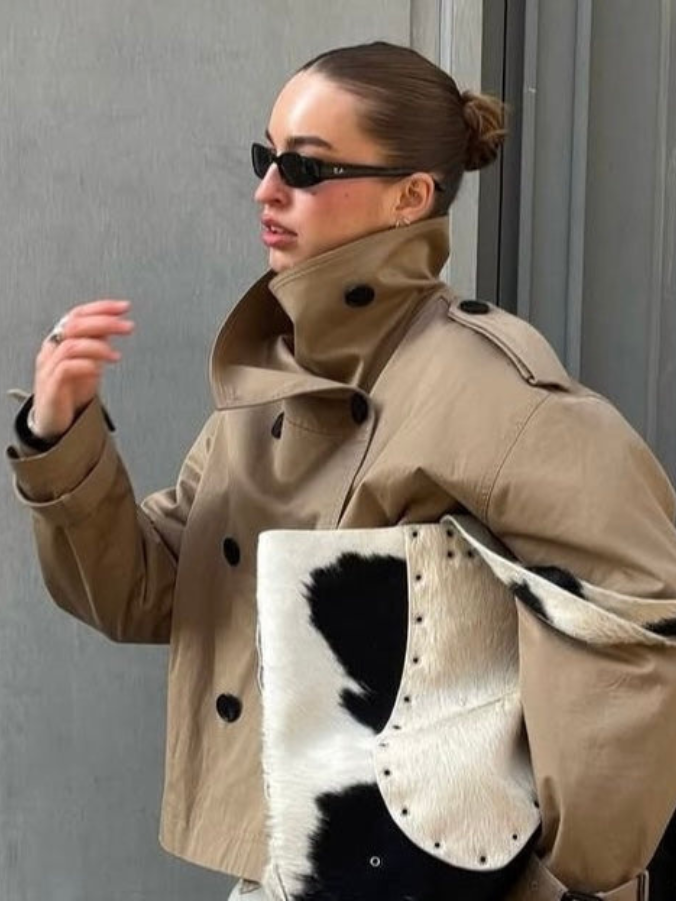 Milena | Short Belted Trench Coat Khaki – Cath | Short Belted Trench Coat | FormaLuxe