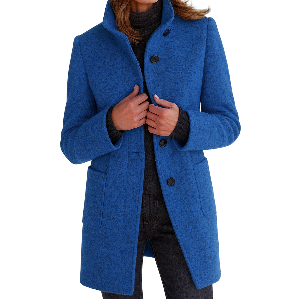 Amalia Wintermantel – Eleganter Winterklassiker Blau | FormaLuxe