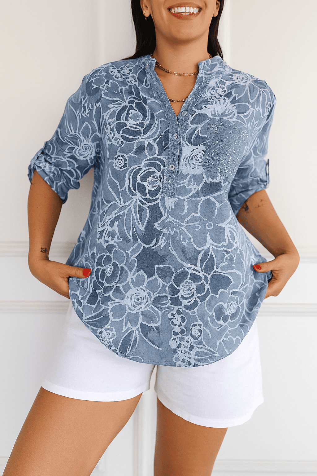 Blumige Eleganz – 2 zum Preis von 1! Hellblau – BEST SELLING | FormaLuxe