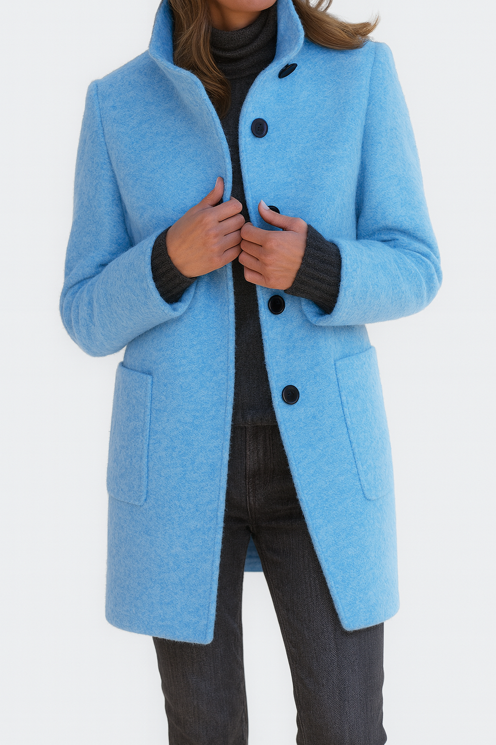 Amalia Wintermantel – Eleganter Winterklassiker Blau | FormaLuxe