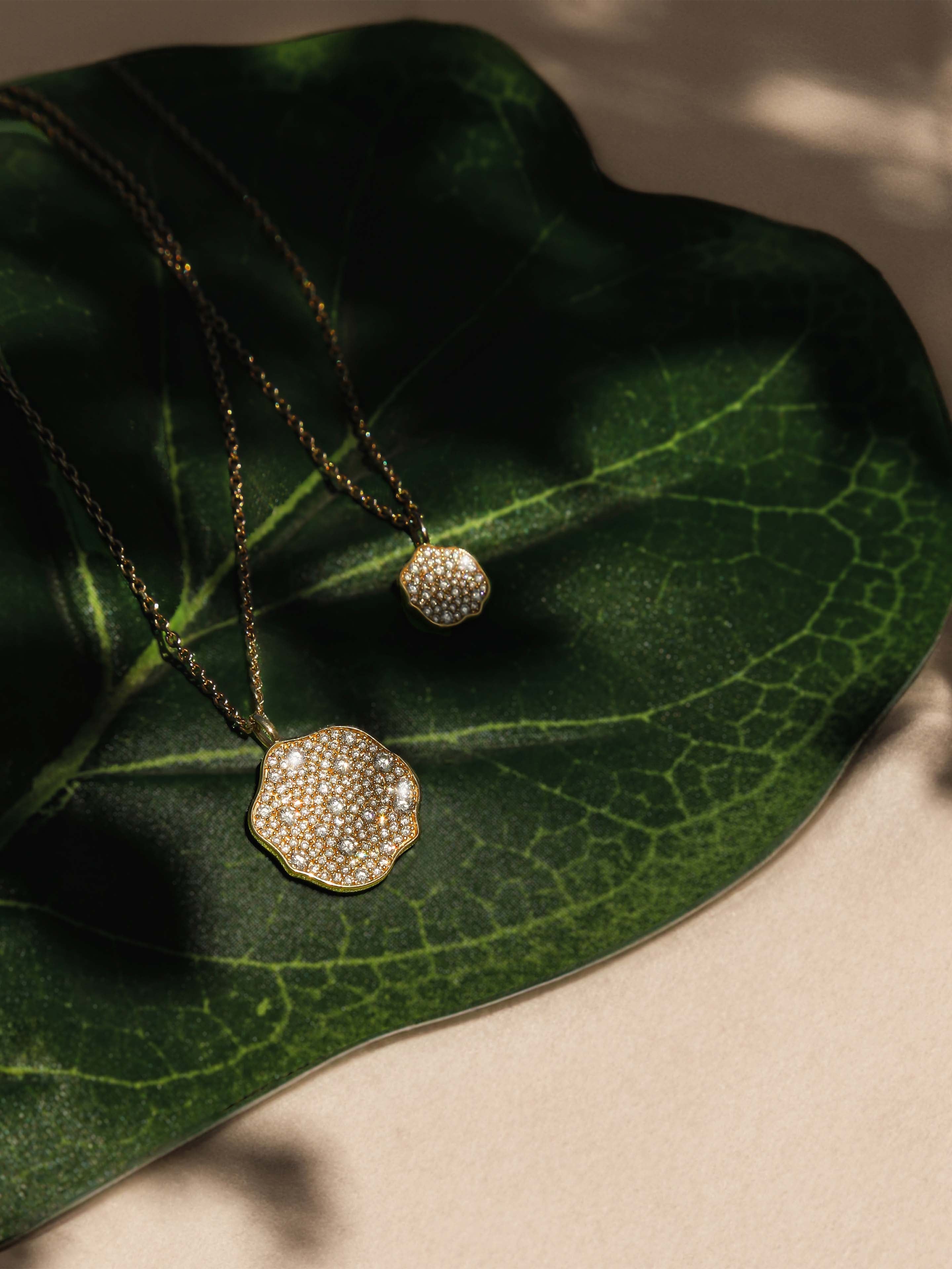 Petite Fleur Pavé Diamond Mini Pendant Necklace – Fine Jewelry | FormaLuxe