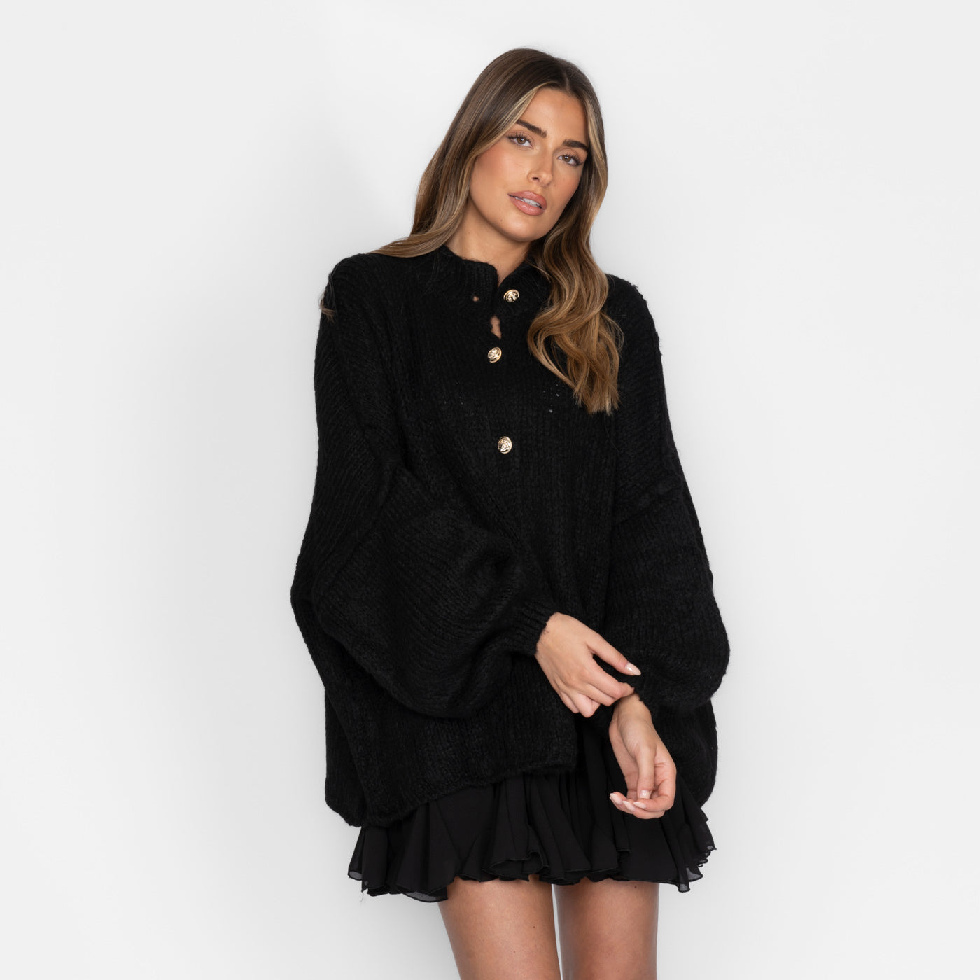 Greta | Oversized Strickjacke aus Grobstrick