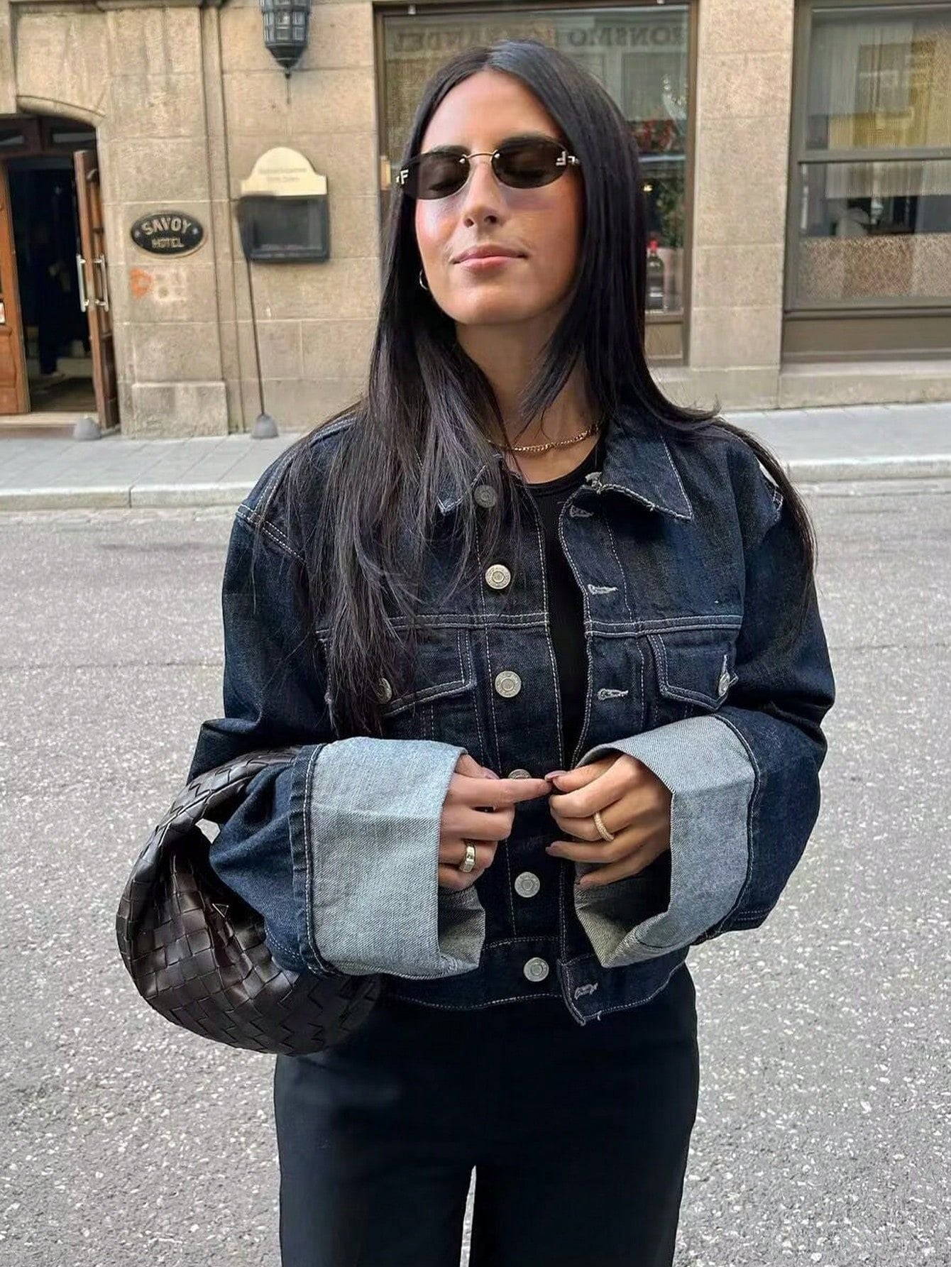 Meadow | Rollkragenjacke mit langen Ärmeln Denim | FormaLuxe