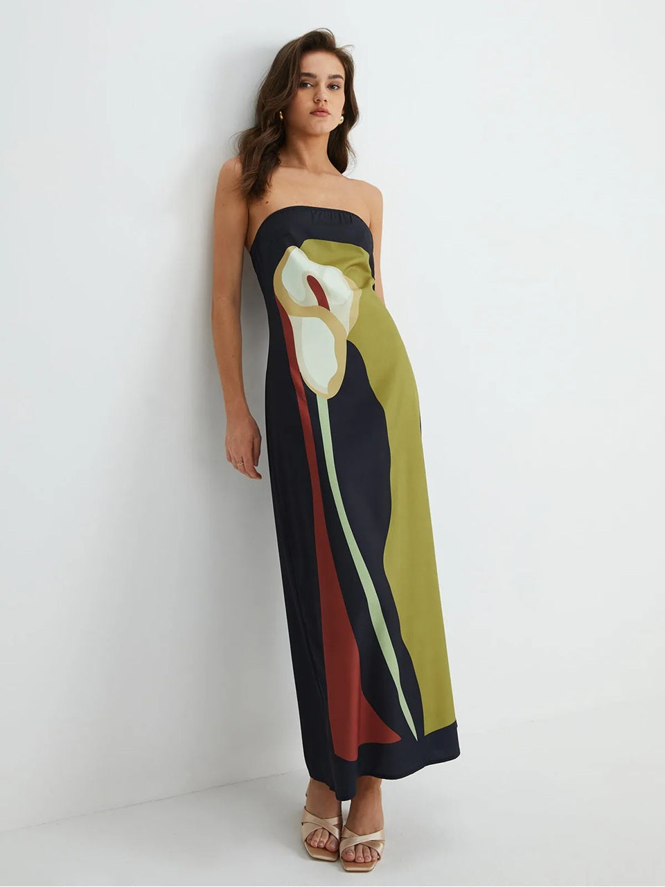 Harper | Trägerloses Maxikleid Grün | FormaLuxe