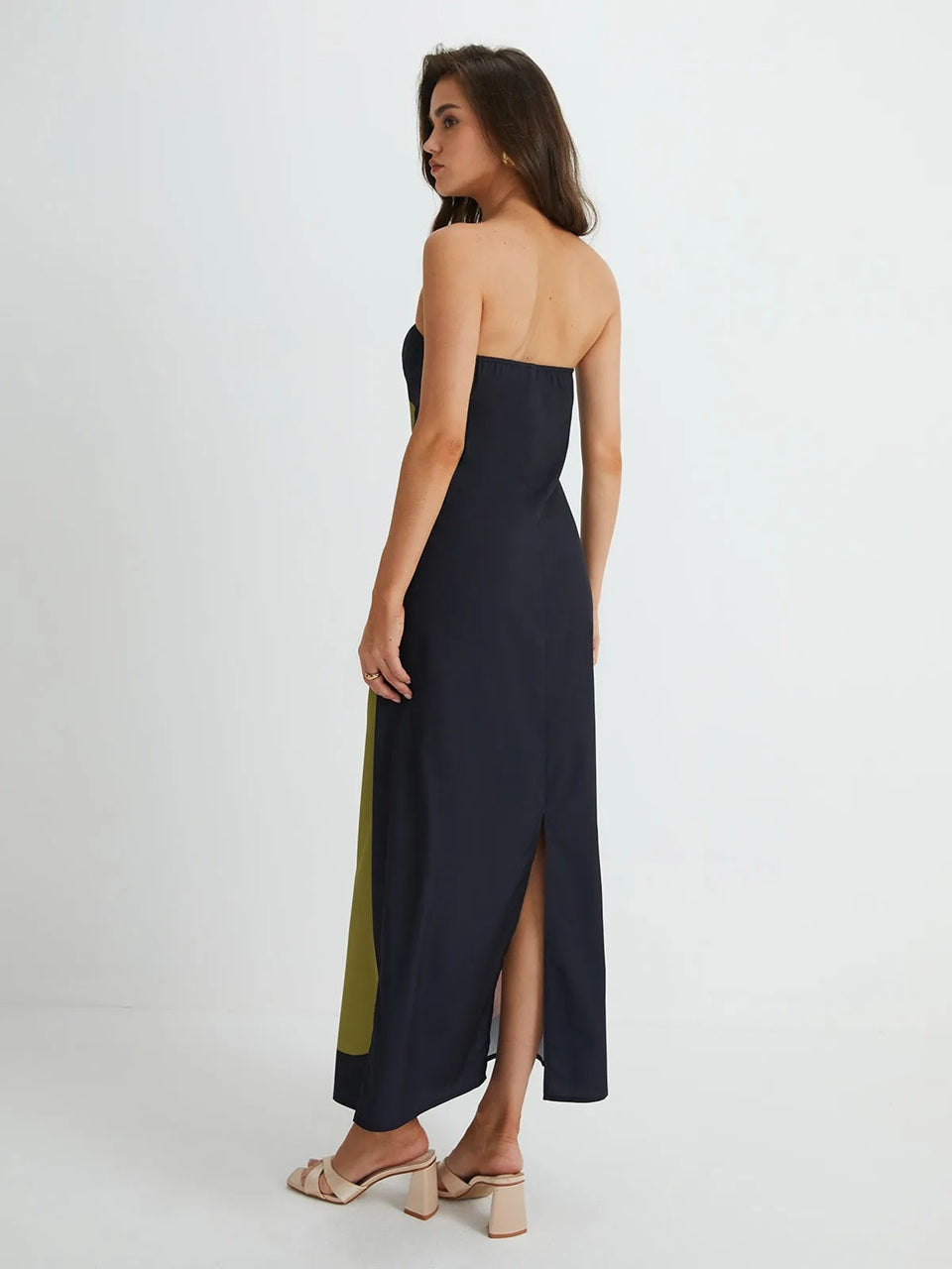 Harper | Trägerloses Maxikleid Grün | FormaLuxe