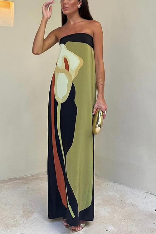 Harper | Trägerloses Maxikleid Grün | FormaLuxe