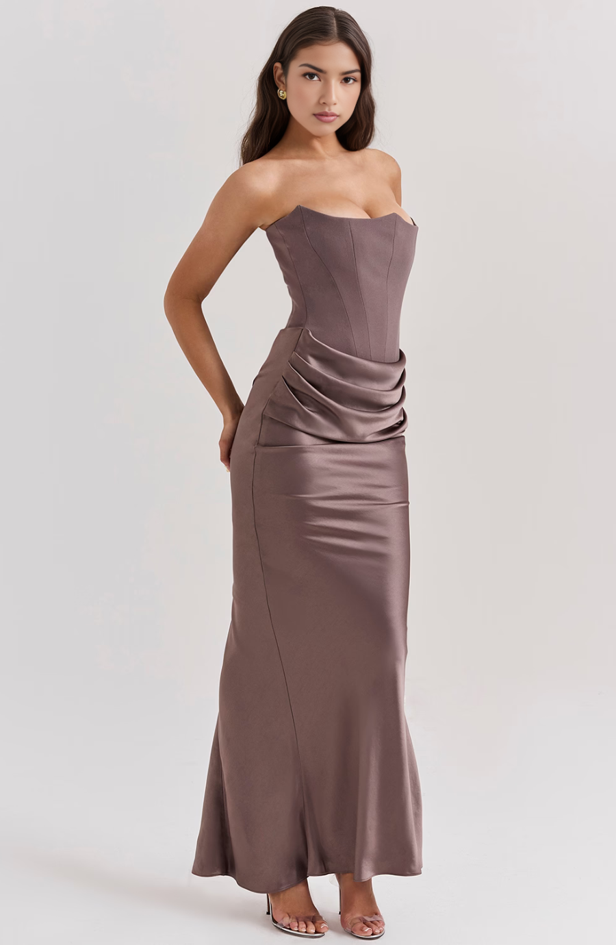 Tessa | Trägerloses Maxikleid Black | FormaLuxe