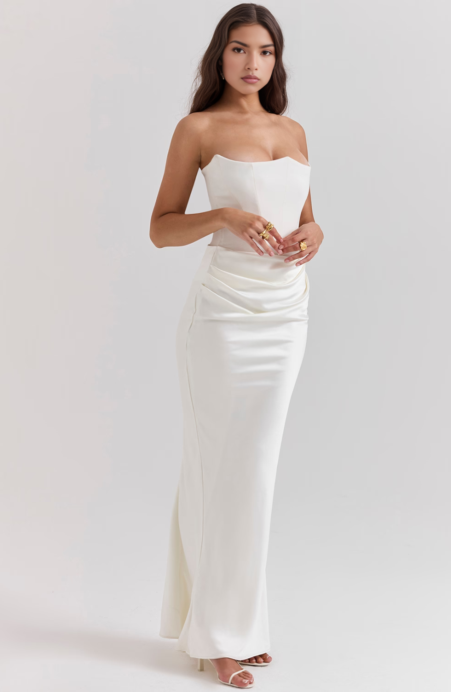 Tessa | Trägerloses Maxikleid Black | FormaLuxe