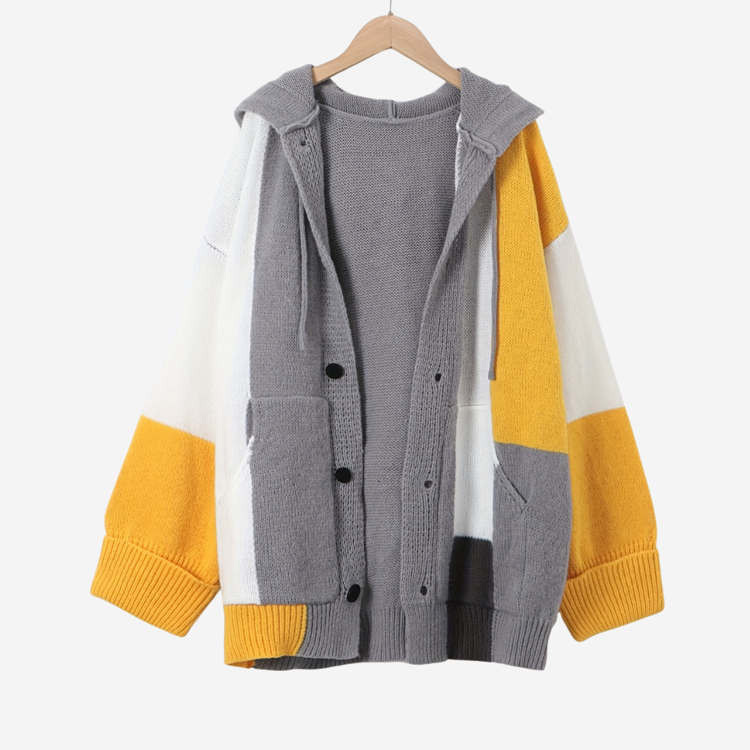 Sandra | Winter Sweater Gray/White/Yellow | FormaLuxe