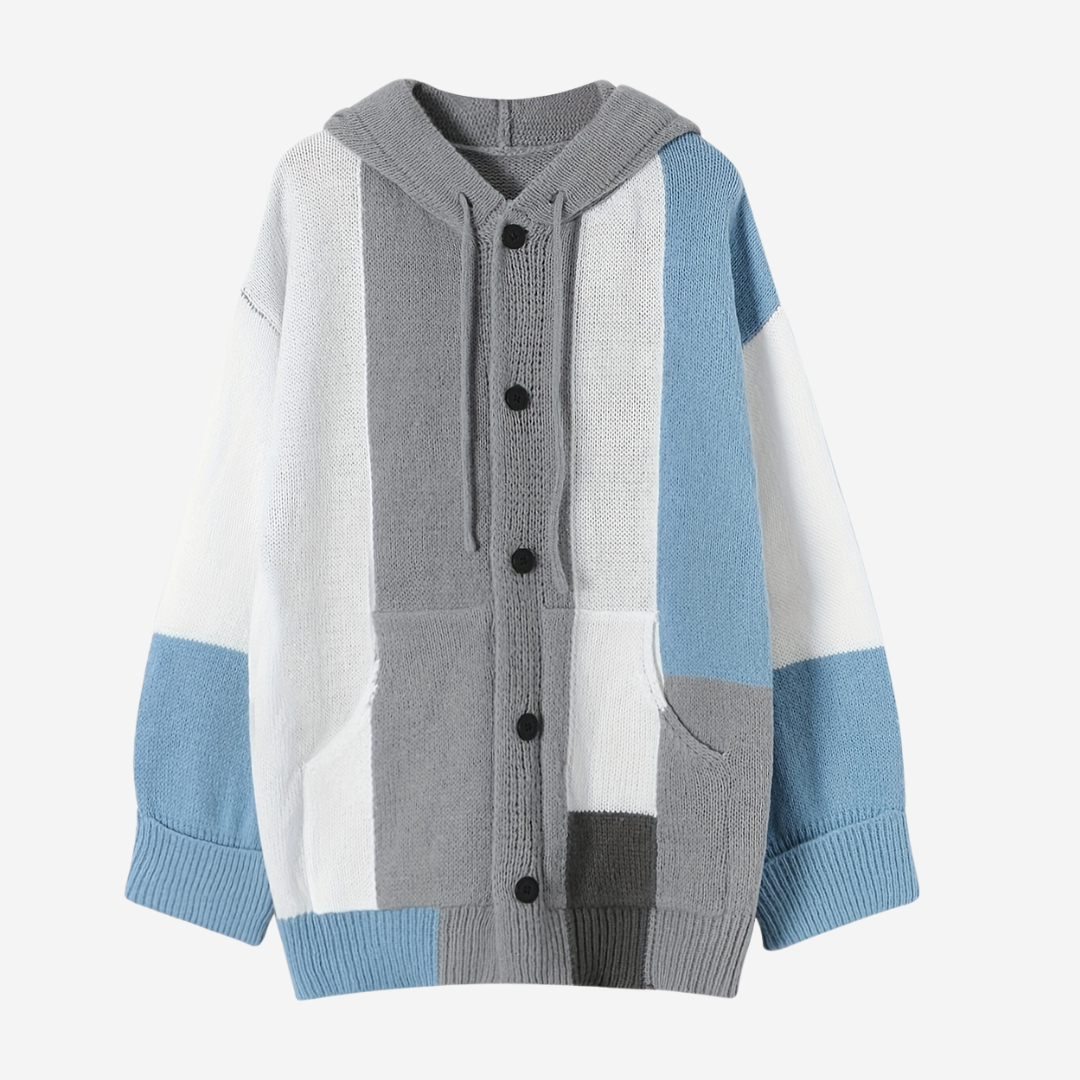 Sophia | Winter Sweater White/Gray/Blue | FormaLuxe