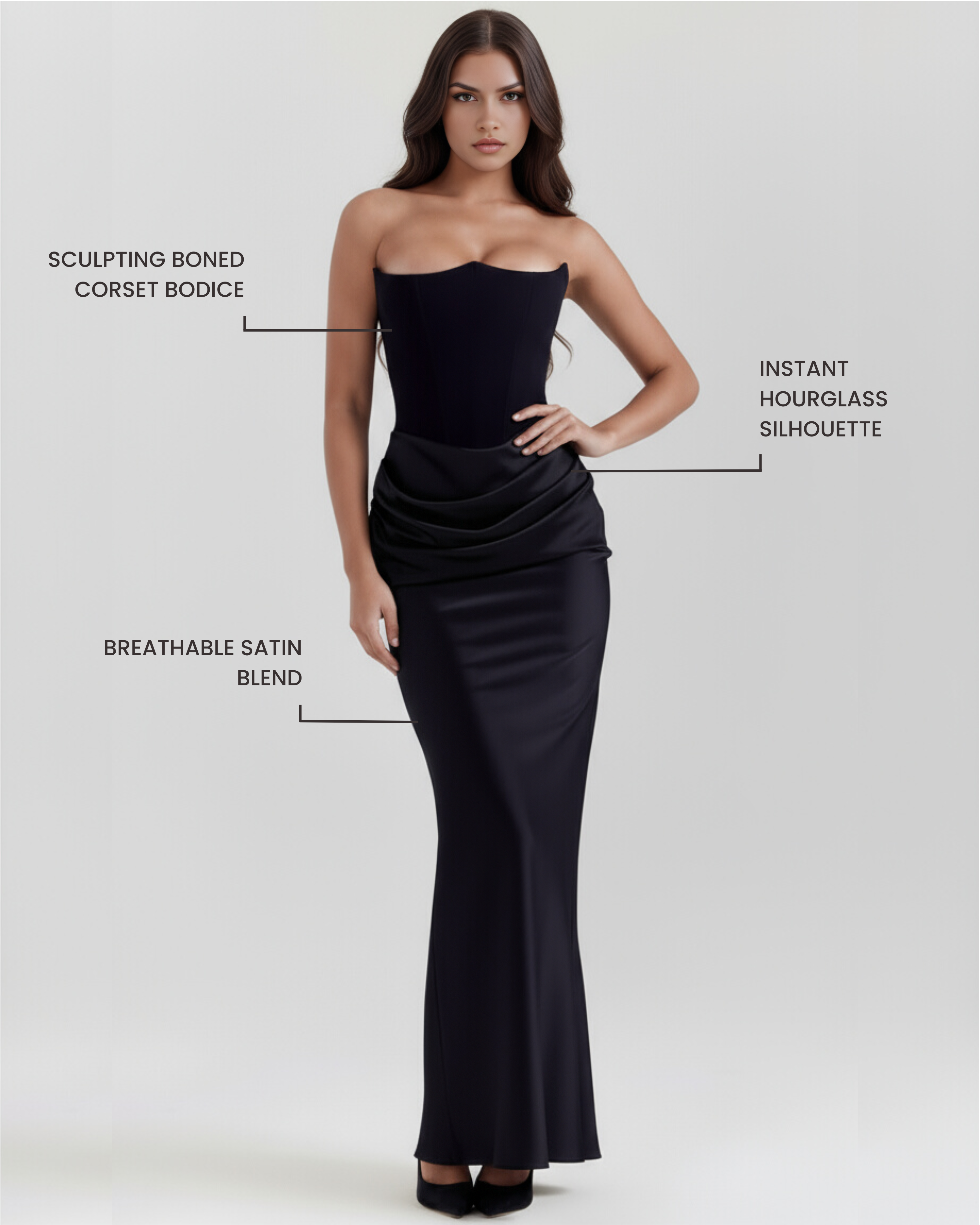 Rowsa kleid Schwarz | FormaLuxe