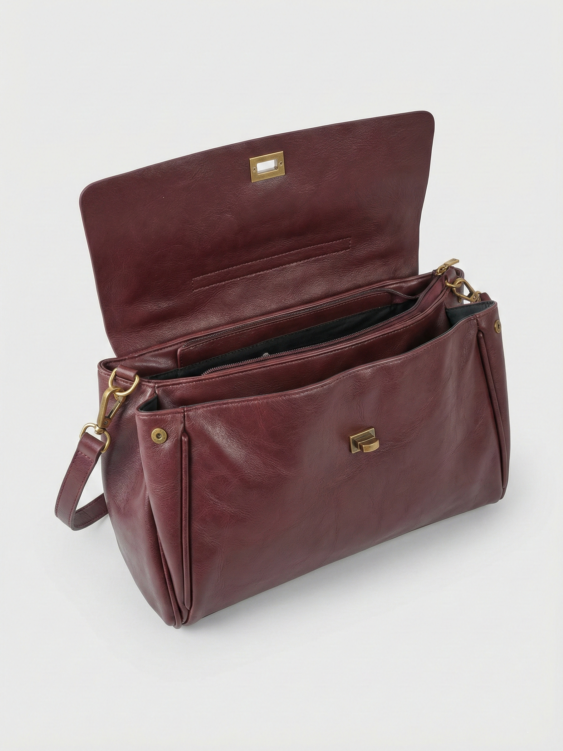 Cecil | Structured Shoulder Bag Dark Brown | FormaLuxe