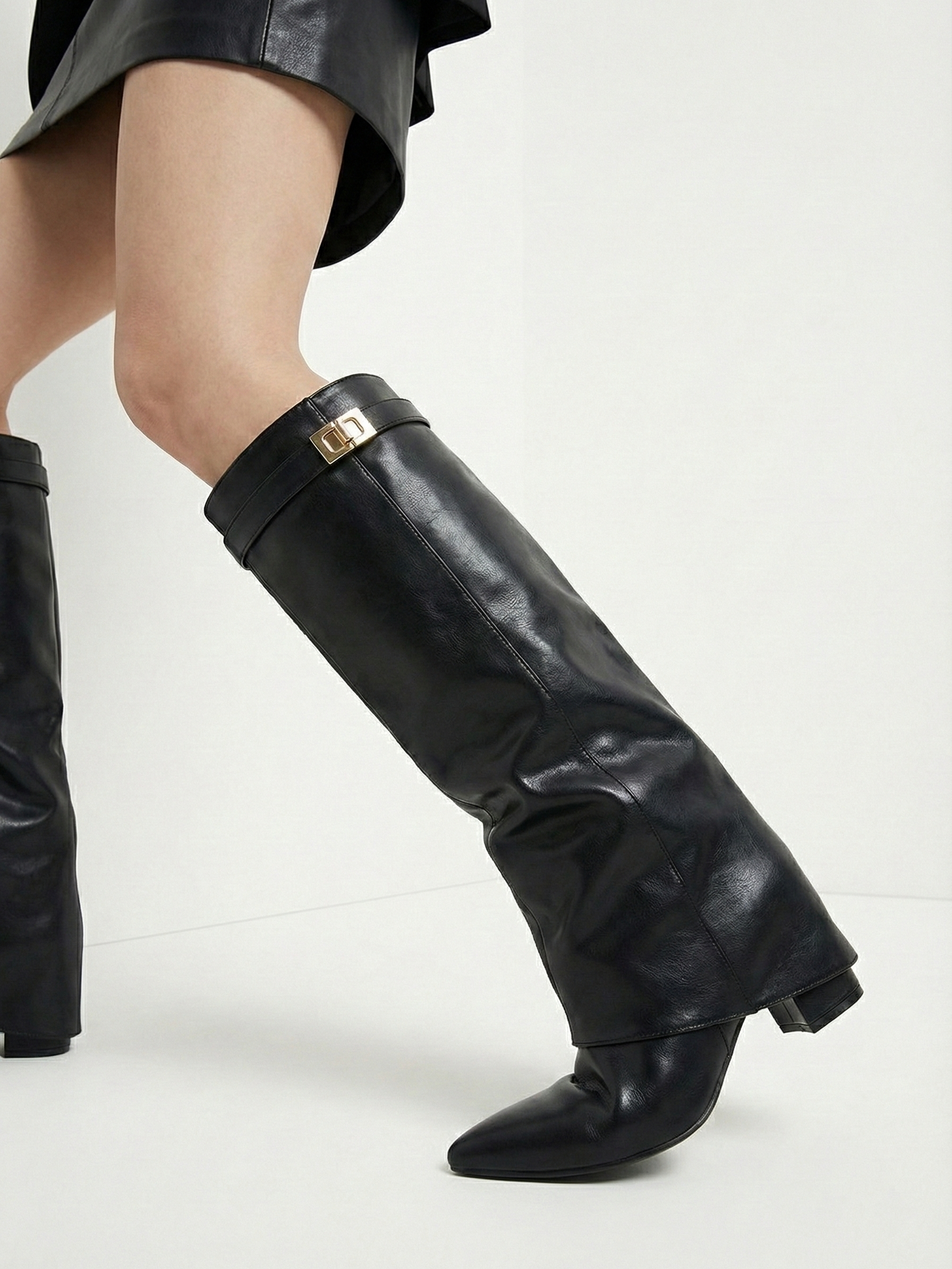 Leeds | Bottes hautes souples en similicuir Noir | FormaLuxe