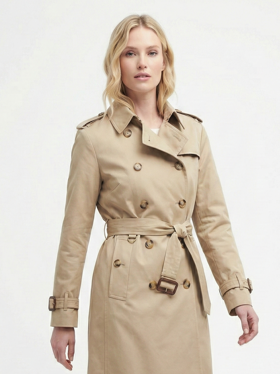 Letifen | Trench-coat croisé ceinturé Kaki | FormaLuxe