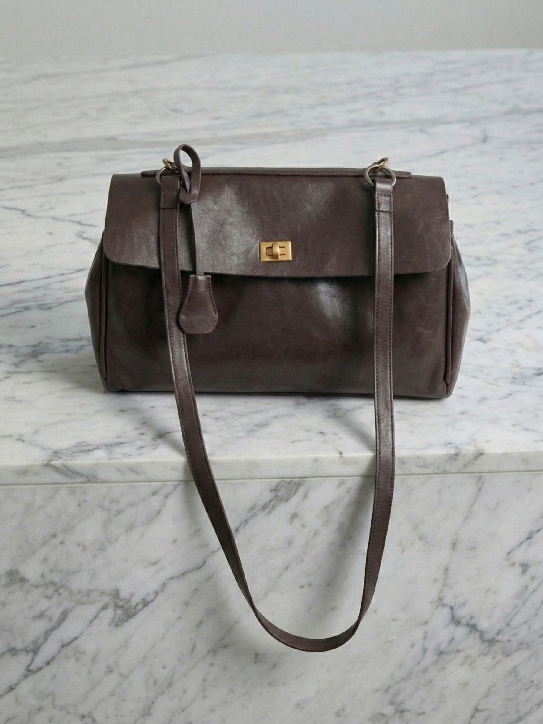 Cecil | Structured Shoulder Bag Dark Brown | FormaLuxe