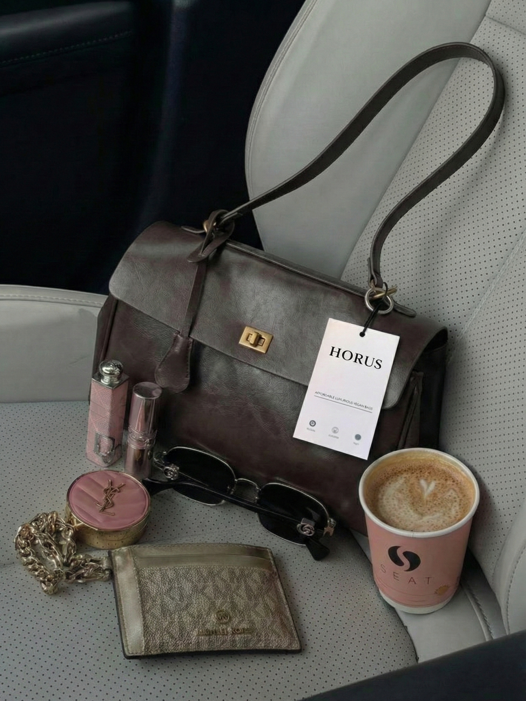Cecil | Structured Shoulder Bag Dark Brown | FormaLuxe