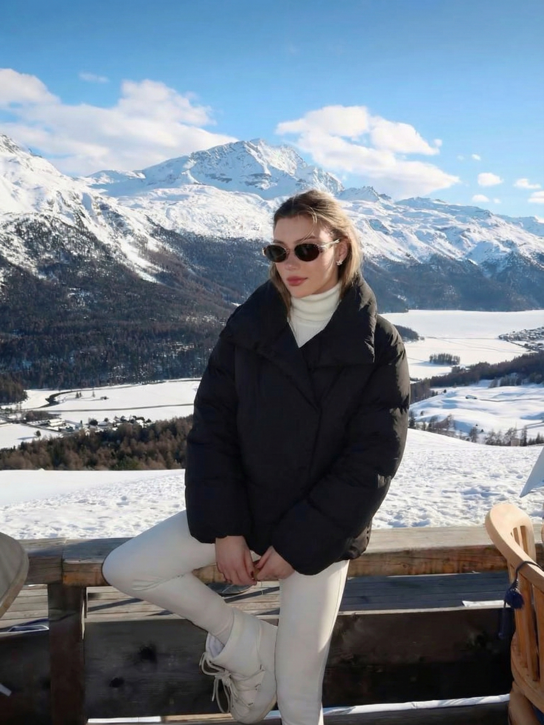 Maddison | Doudoune oversize à col montant Noir | FormaLuxe