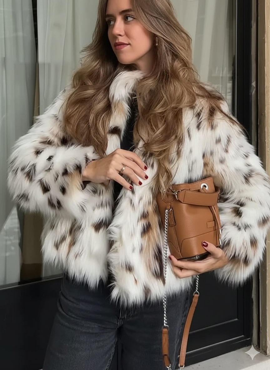 Lea | Manteau d'hiver tendance en fausse fourrure Blanc | FormaLuxe