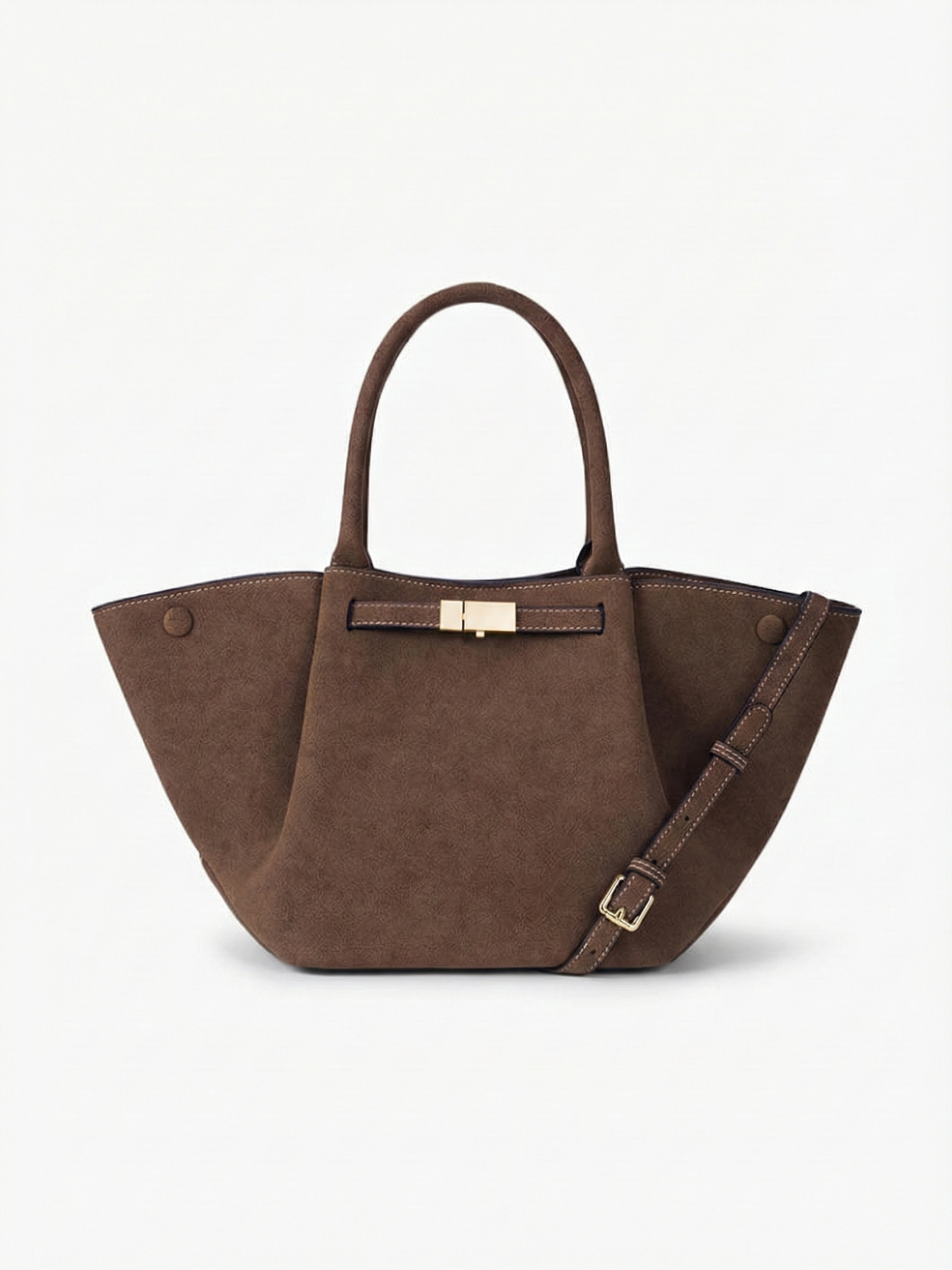Ava | Suede Handle Bag Dark Brown | FormaLuxe