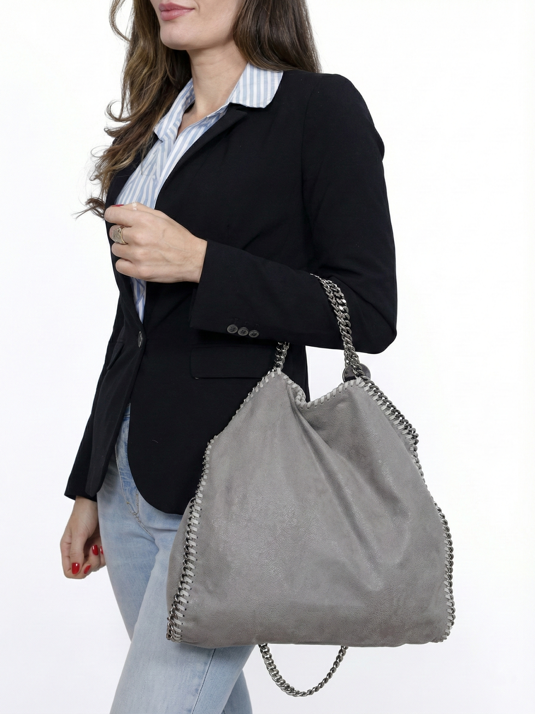 Skyla | Chain Strap Soft Faux Leather Tote Bag Black | FormaLuxe