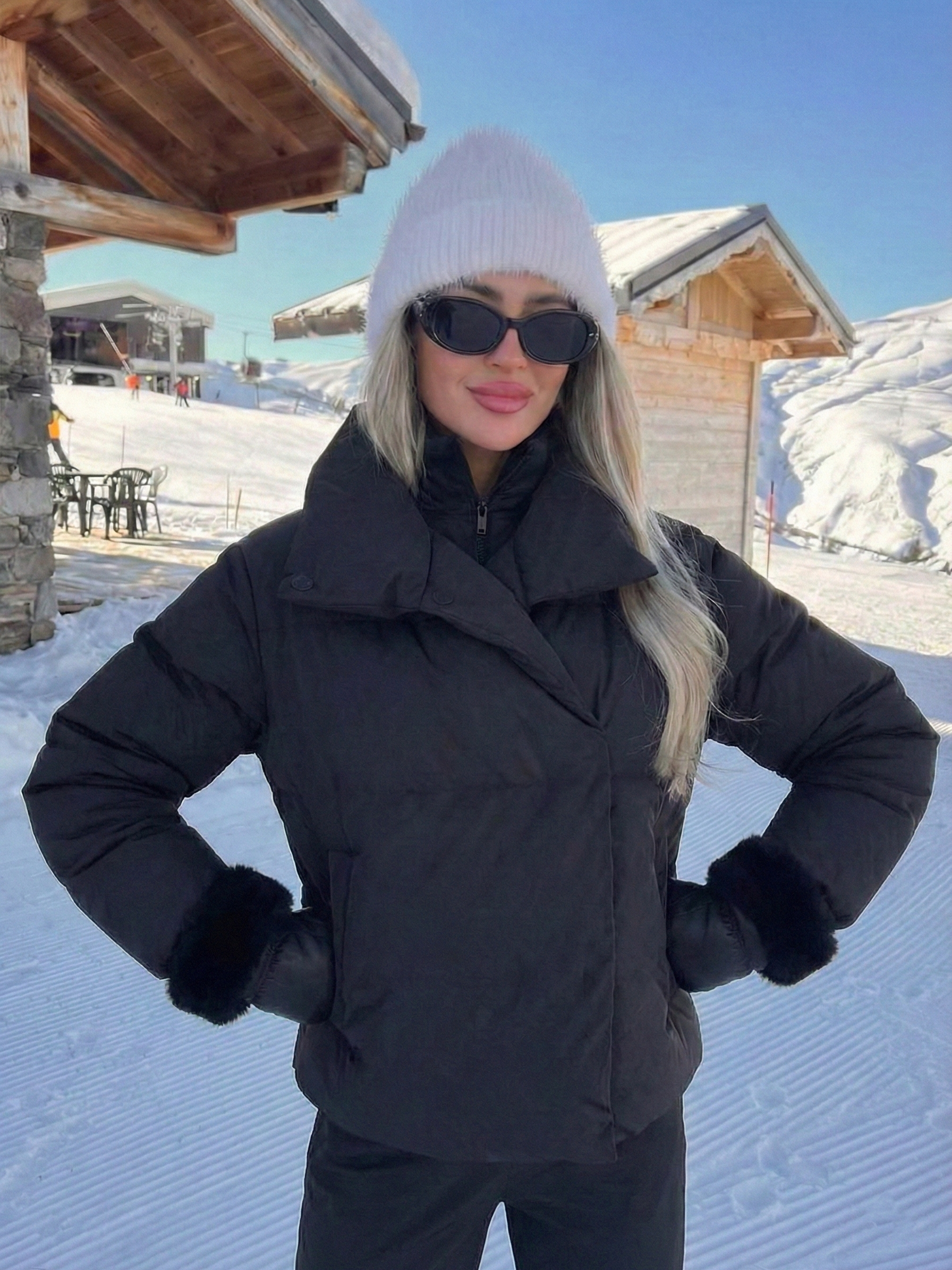 Maddison | Doudoune oversize à col montant Noir | FormaLuxe