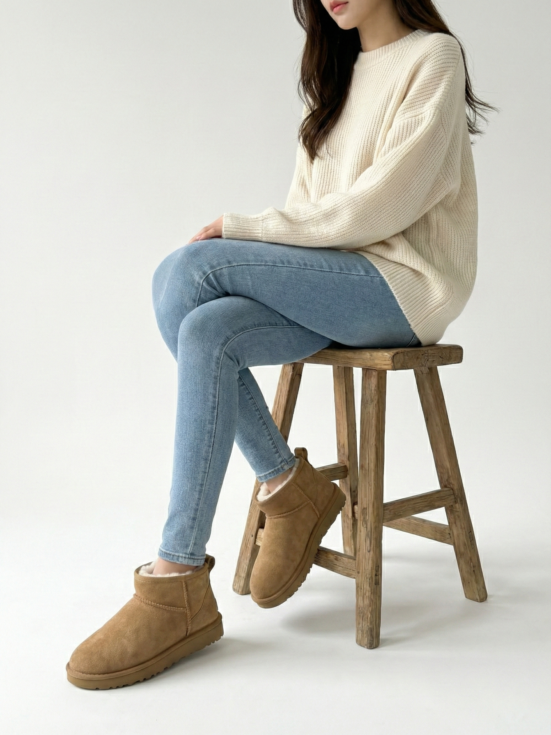 Bottes à plateforme effet daim avec doublure en fausse fourrure Kaki | FormaLuxe