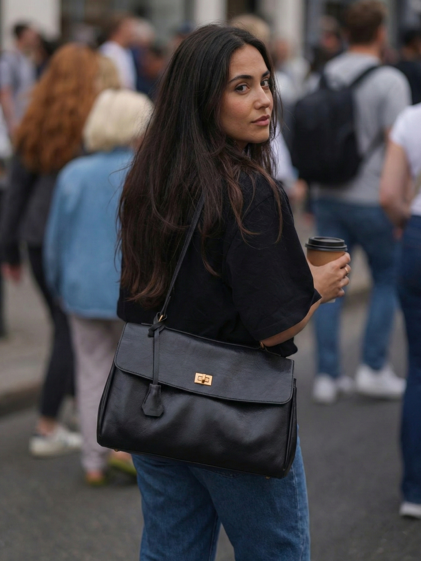 Cecil | Structured Shoulder Bag Dark Brown | FormaLuxe