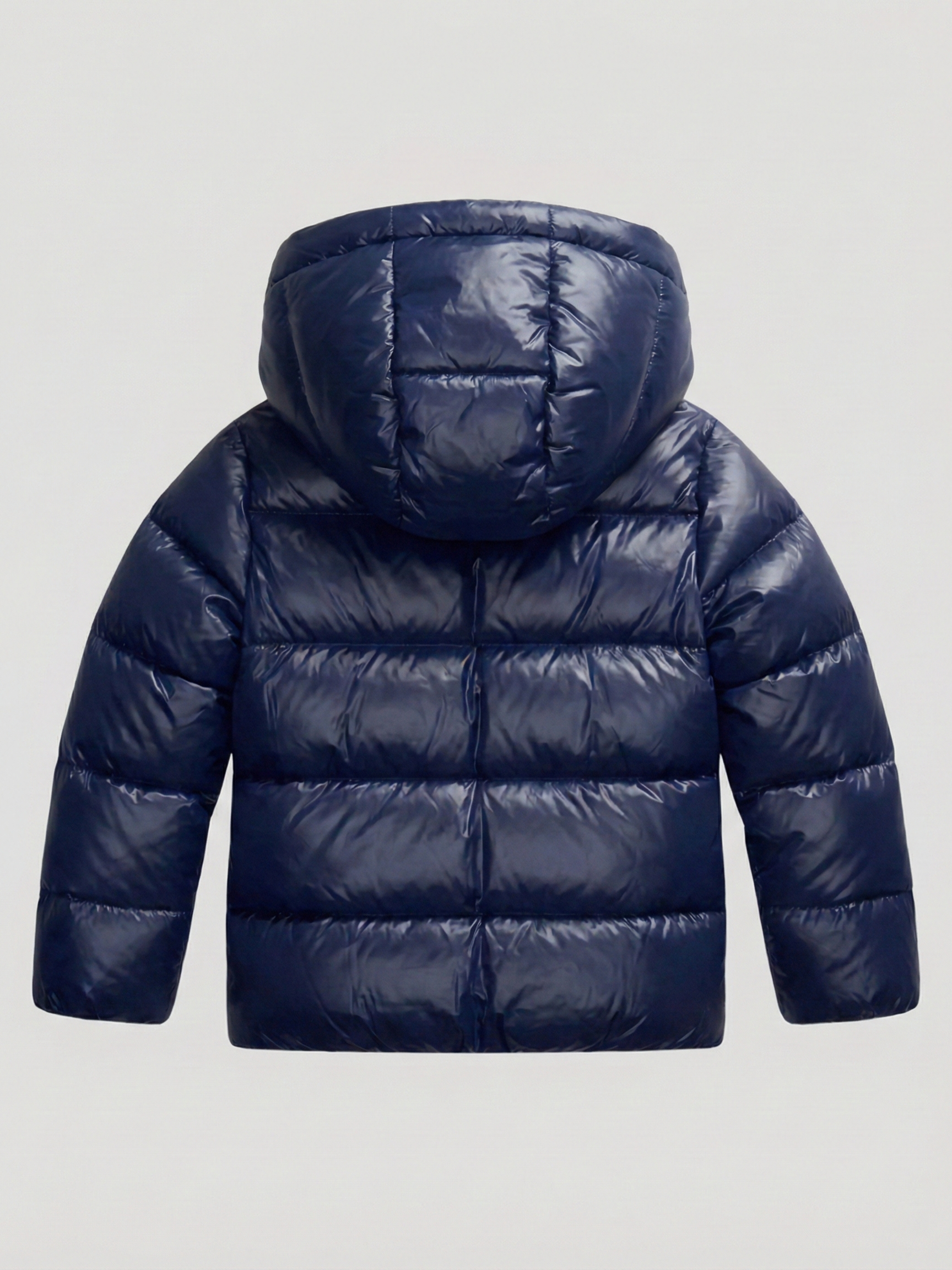 Copenhague | Doudoune à capuche brillante Bleu | FormaLuxe