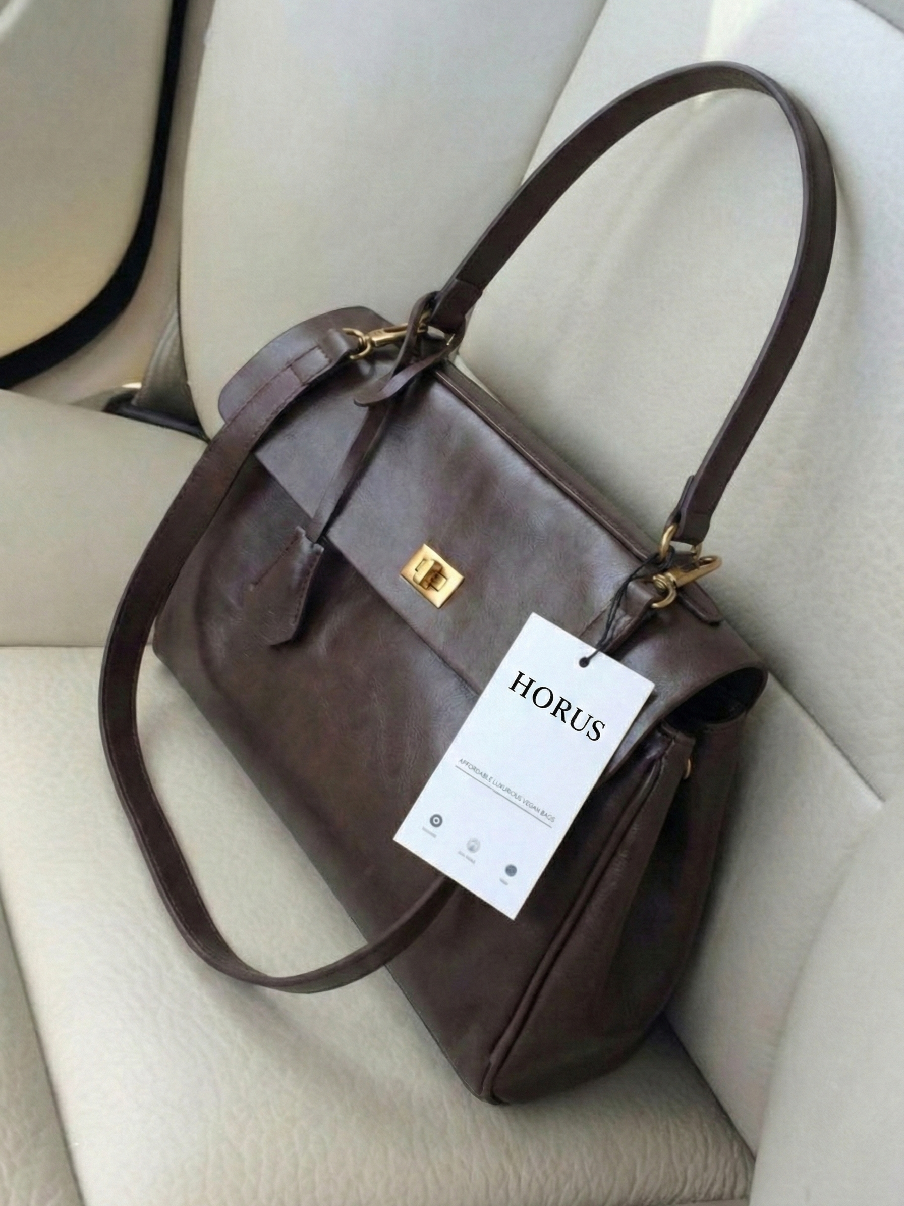 Cecil | Structured Shoulder Bag Dark Brown | FormaLuxe