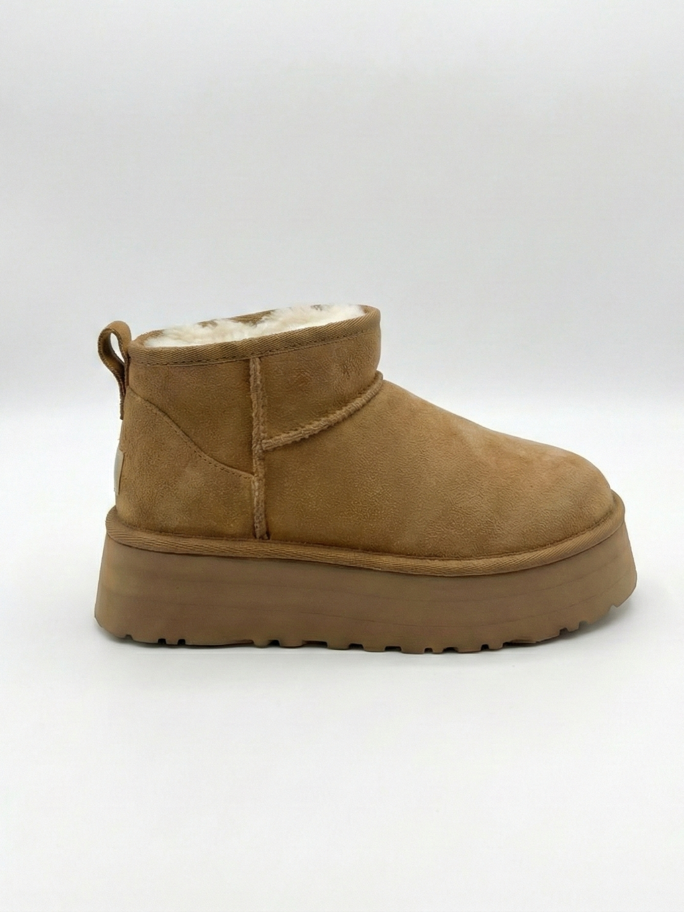 Bottes à plateforme effet daim avec doublure en fausse fourrure Kaki | FormaLuxe