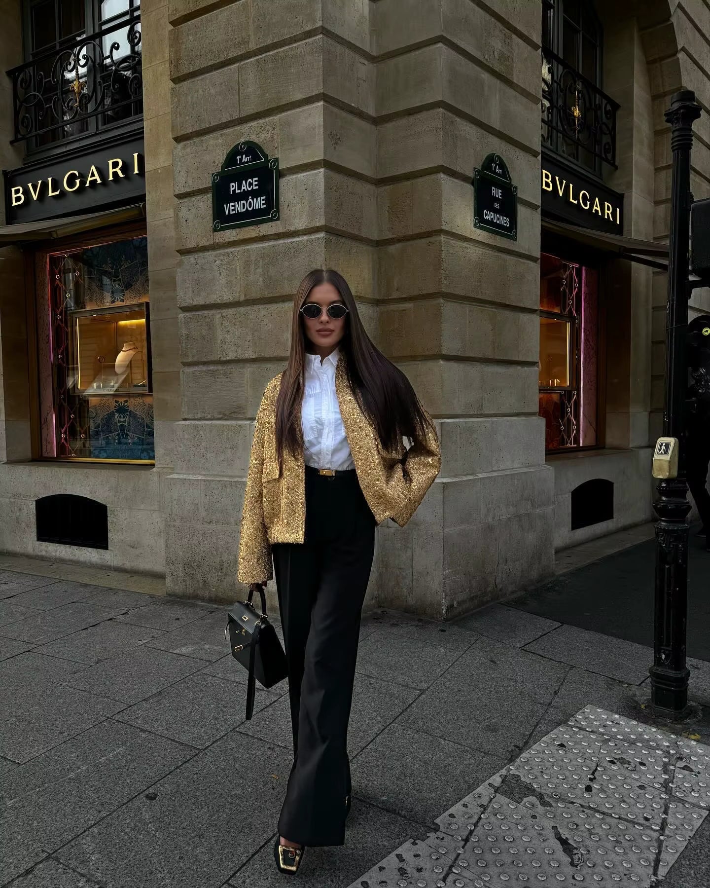 Victoria | Sequin Oversized Jacket Gold | FormaLuxe