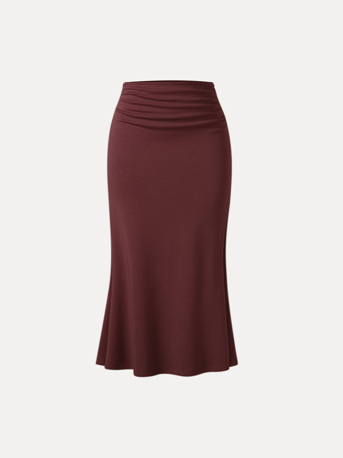 Jupe maxi sirène à côté froncé - Intérieur brossé Moss – Femmes > Bas > Jupes | FormaLuxe