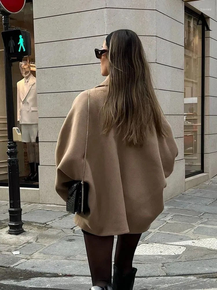 Lauryn | Oversized Collard Coat Khaki | FormaLuxe