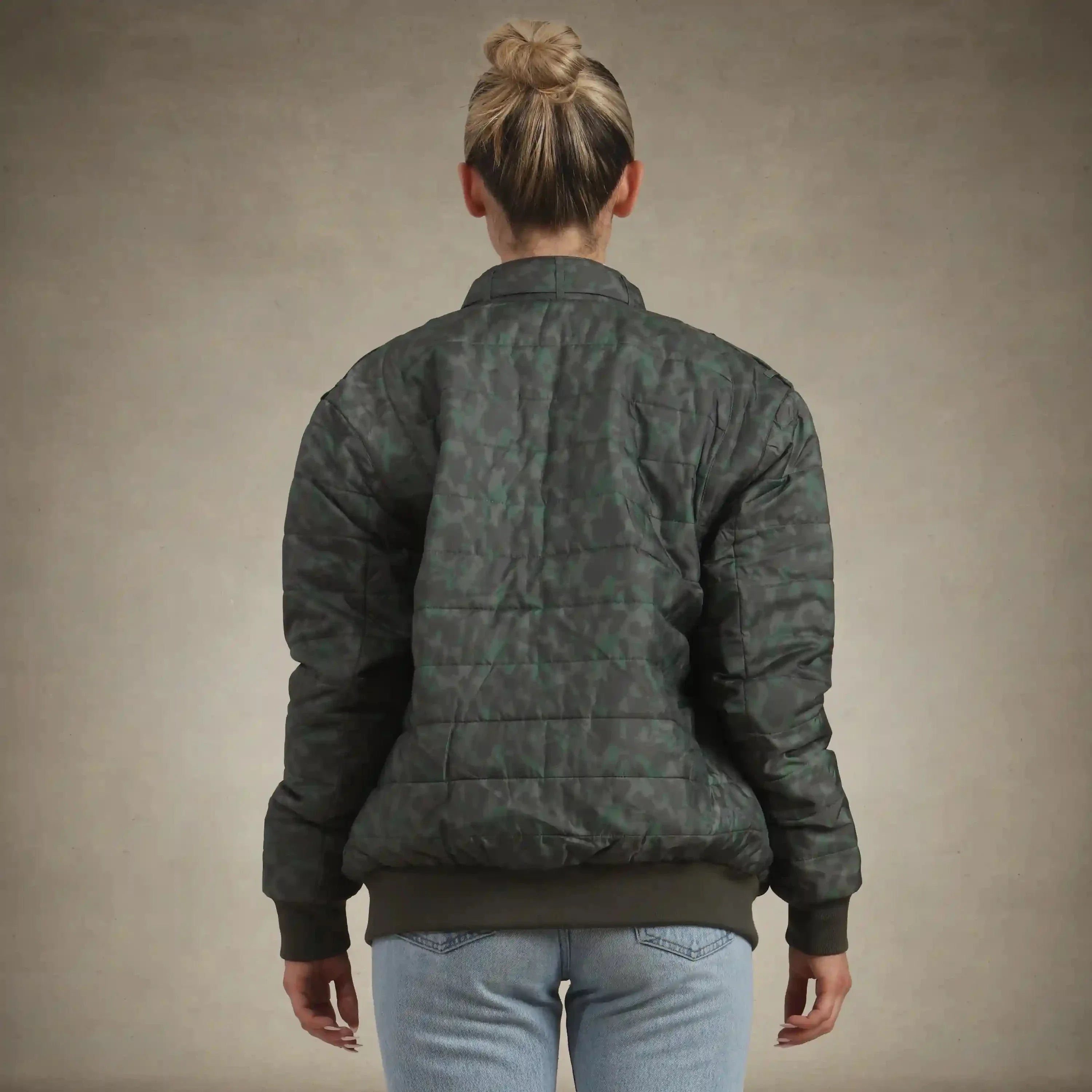Women's SoHo Oversized Quilted Jacket Black Camo – Women's Iconic Jacket | FormaLuxe