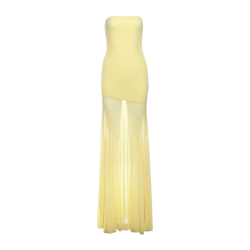 Calliope | Schlankes Bustier-Maxikleid Gelb | FormaLuxe
