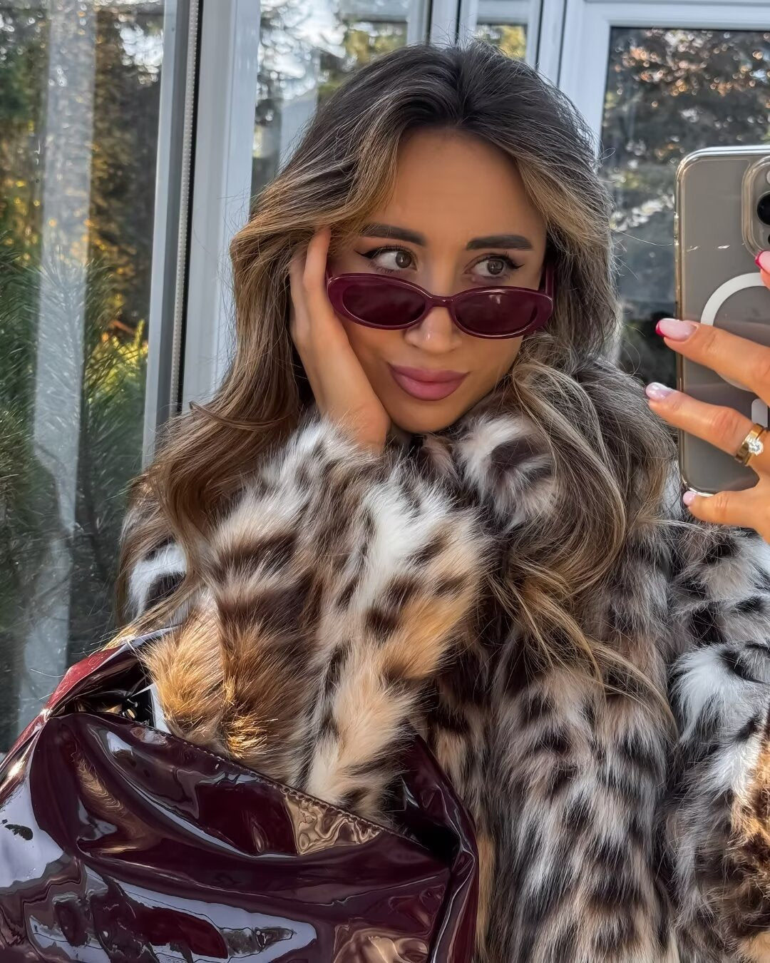 Zoe | Oversized Faux Fur Jacket Brown | FormaLuxe