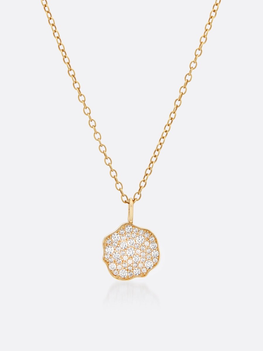 Petite Fleur Pavé Diamond Mini Pendant Necklace – Fine Jewelry | FormaLuxe