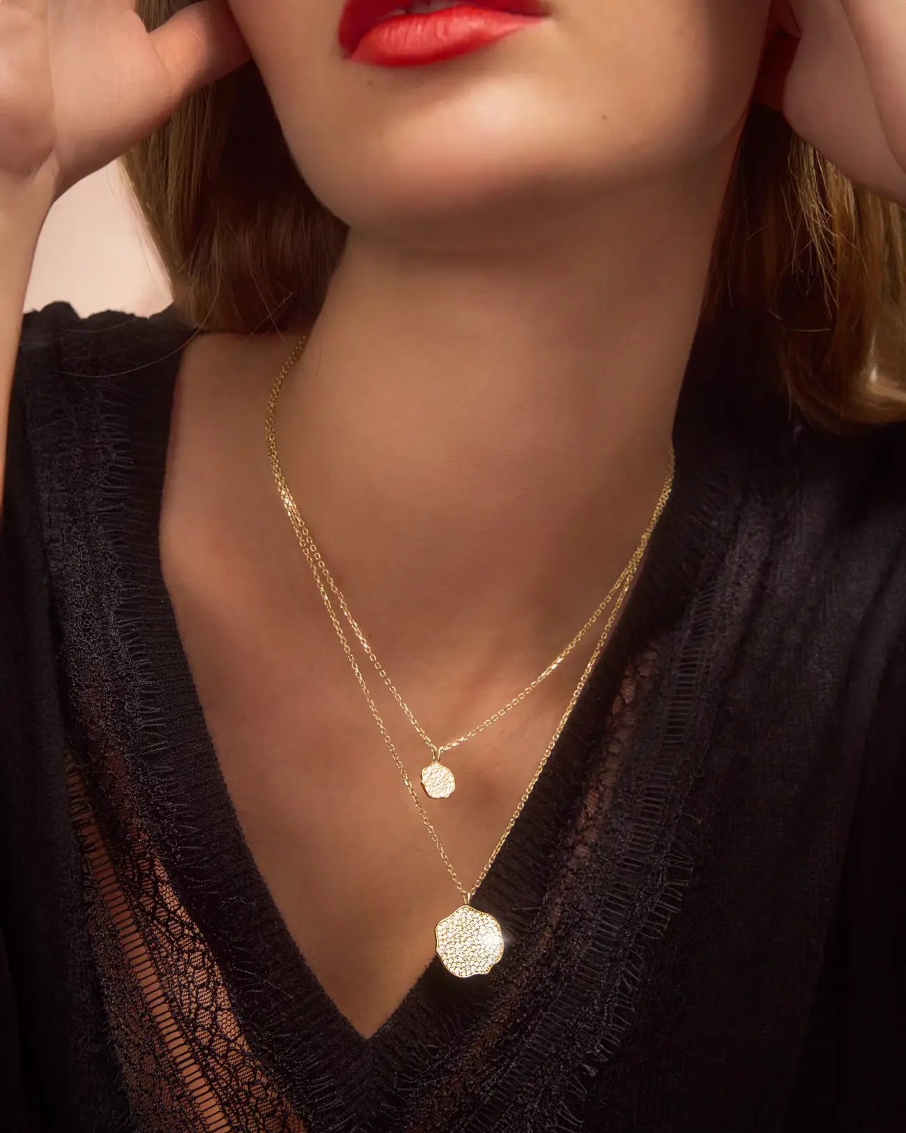 Petite Fleur Pavé Diamond Pendant Necklace – Fine Jewelry | FormaLuxe